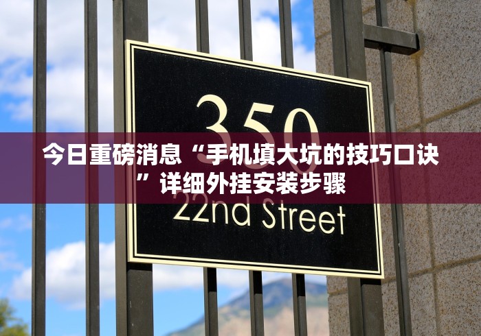 今日重磅消息“手机填大坑的技巧口诀”详细外挂安装步骤