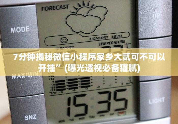 7分钟揭秘微信小程序家乡大贰可不可以开挂”(曝光透视必备猫腻)