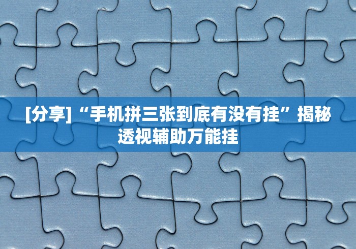 [分享]“手机拼三张到底有没有挂”揭秘透视辅助万能挂