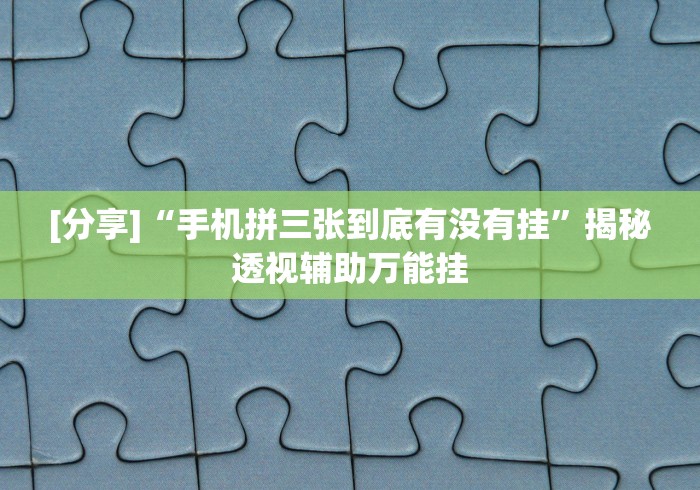 [分享]“手机拼三张到底有没有挂”揭秘透视辅助万能挂