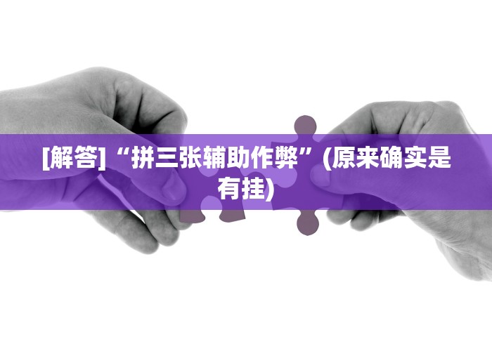 [解答]“拼三张辅助作弊”(原来确实是有挂)