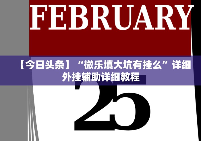 【今日头条】“微乐填大坑有挂么”详细外挂辅助详细教程