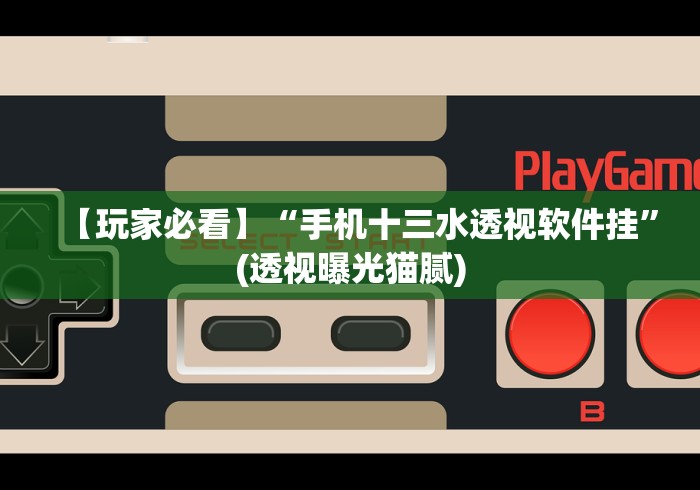 【玩家必看】“手机十三水透视软件挂”(透视曝光猫腻)