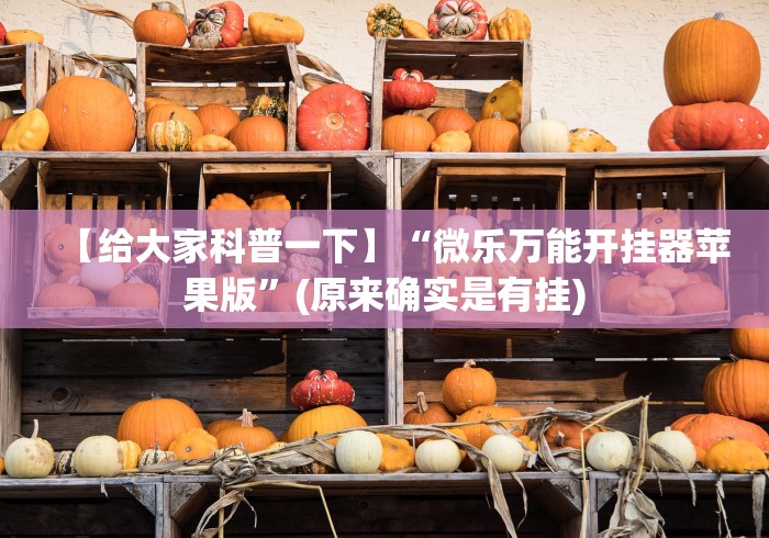 【给大家科普一下】“微乐万能开挂器苹果版”(原来确实是有挂)