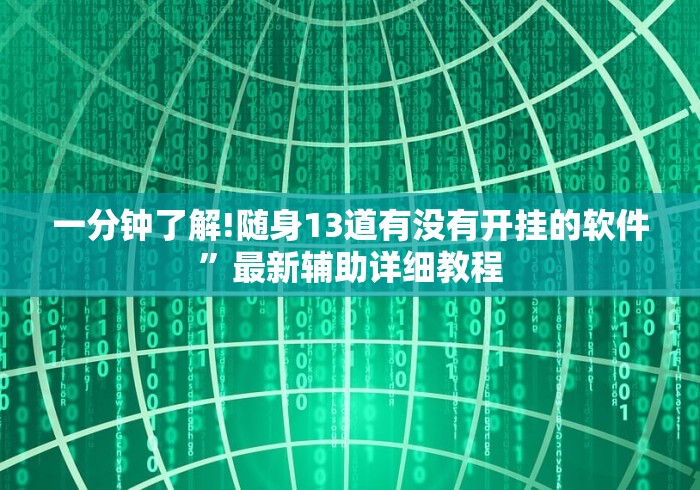 一分钟了解!随身13道有没有开挂的软件”最新辅助详细教程