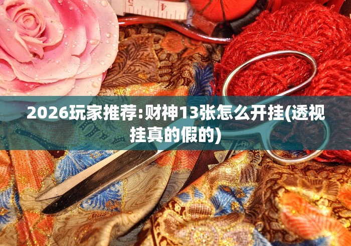 2026玩家推荐:财神13张怎么开挂(透视挂真的假的)