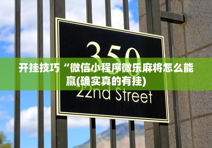 开挂技巧“微信小程序微乐麻将怎么能赢(确实真的有挂)