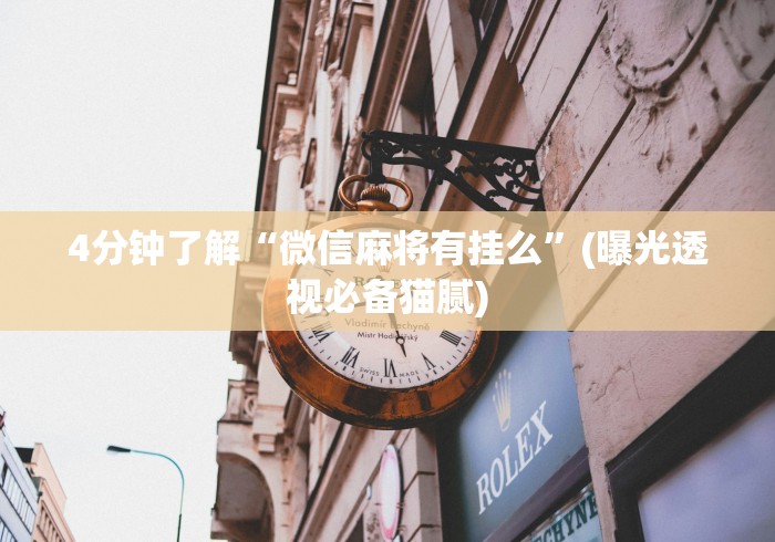 4分钟了解“微信麻将有挂么”(曝光透视必备猫腻)