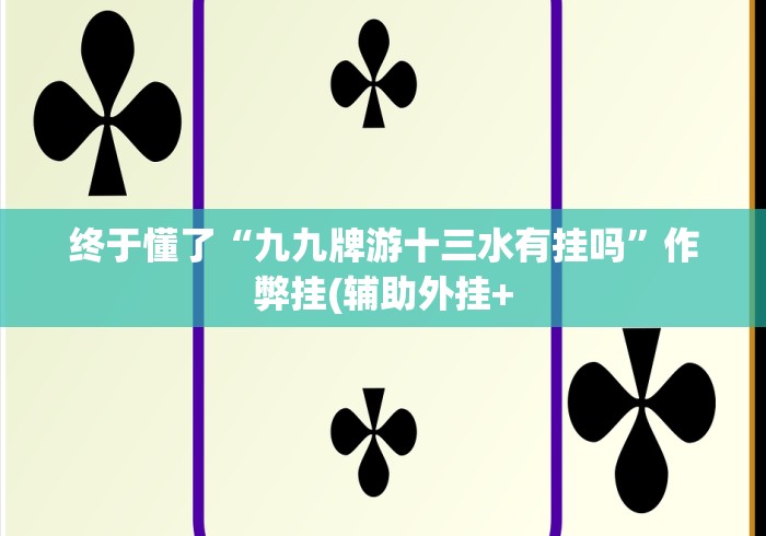 终于懂了“九九牌游十三水有挂吗”作弊挂(辅助外挂+