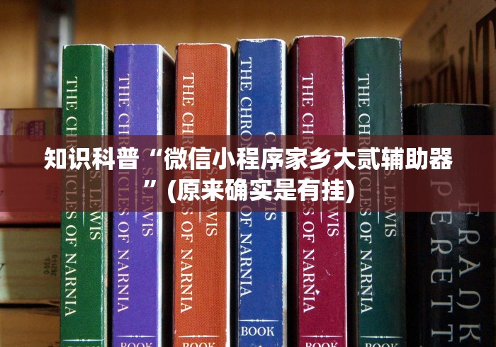 知识科普“微信小程序家乡大贰辅助器”(原来确实是有挂)