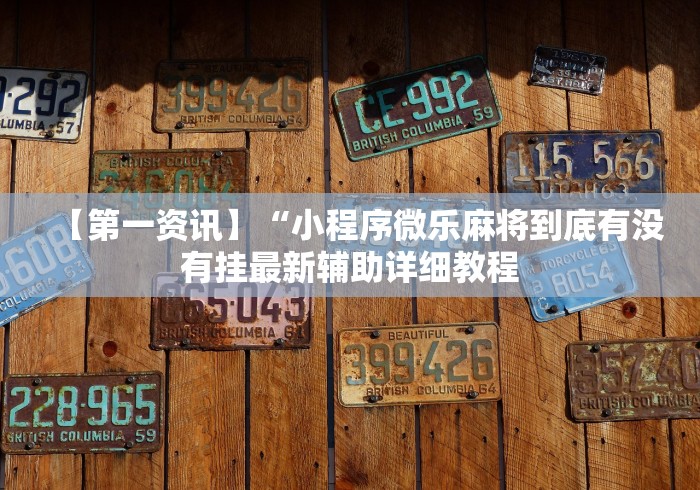 【第一资讯】“小程序微乐麻将到底有没有挂最新辅助详细教程