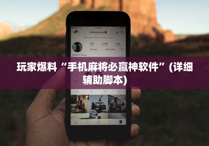 玩家爆料“手机麻将必赢神软件”(详细辅助脚本)