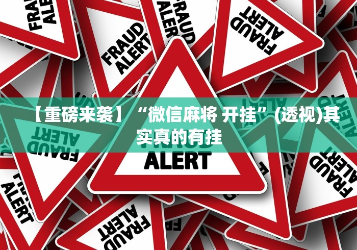 【重磅来袭】“微信麻将 开挂”(透视)其实真的有挂