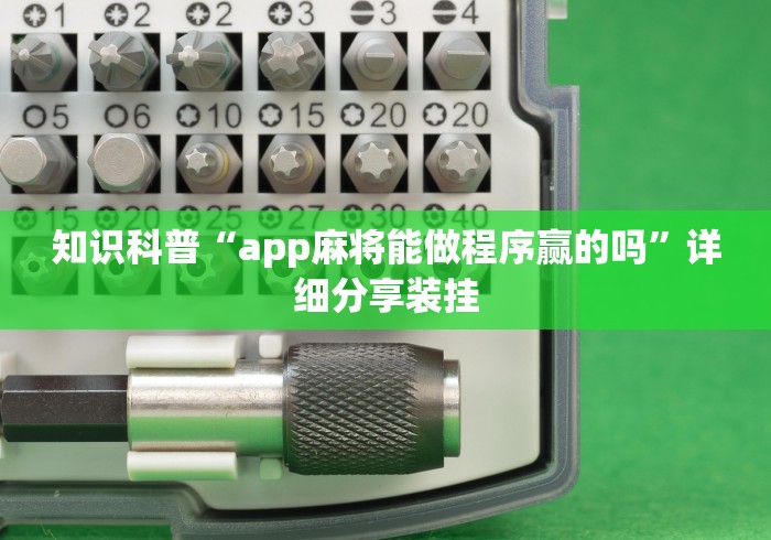 知识科普“app麻将能做程序赢的吗”详细分享装挂