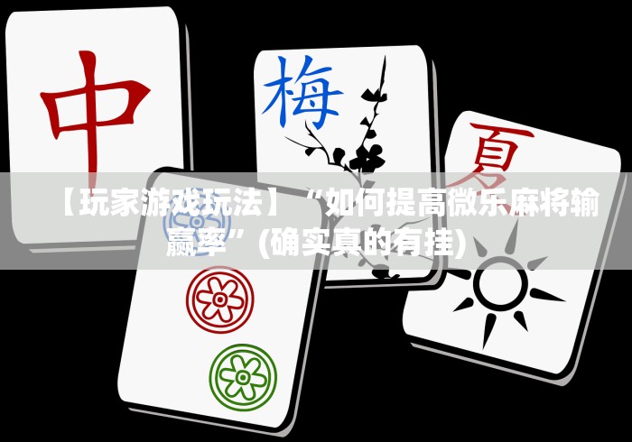 【玩家游戏玩法】“如何提高微乐麻将输赢率”(确实真的有挂)