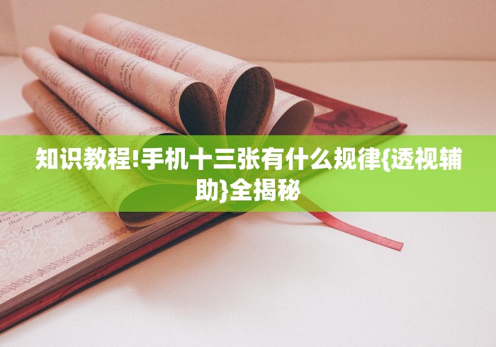 知识教程!手机十三张有什么规律{透视辅助}全揭秘