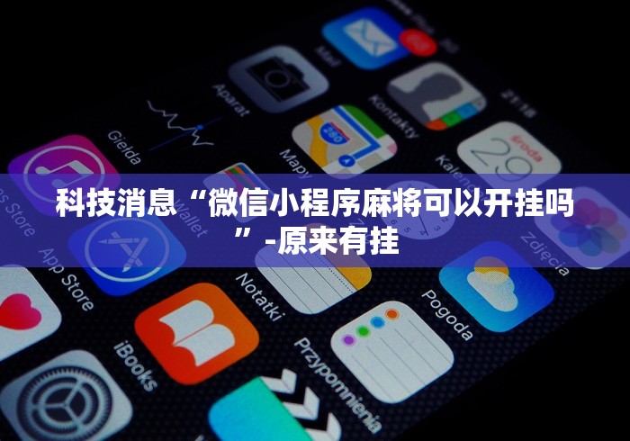科技消息“微信小程序麻将可以开挂吗”-原来有挂