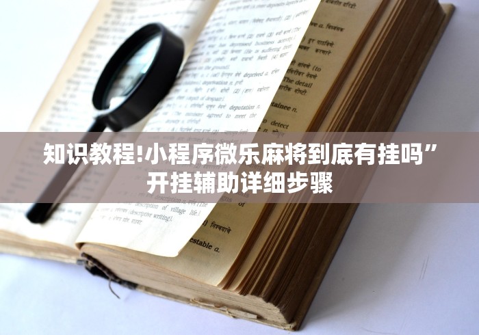 知识教程!小程序微乐麻将到底有挂吗	”开挂辅助详细步骤