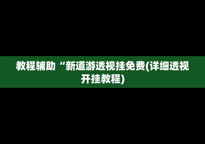 教程辅助“新道游透视挂免费(详细透视开挂教程)