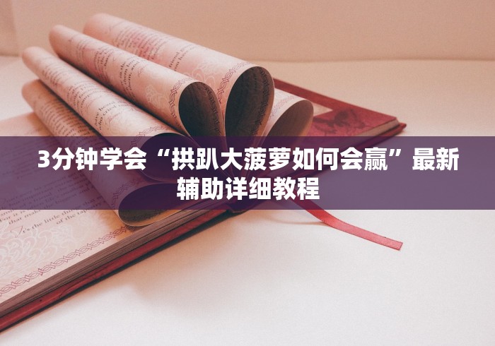3分钟学会“拱趴大菠萝如何会赢”最新辅助详细教程