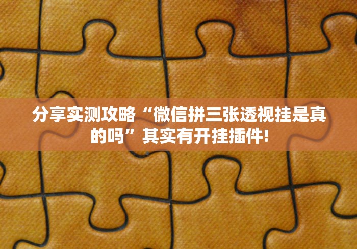 分享实测攻略“微信拼三张透视挂是真的吗”其实有开挂插件!