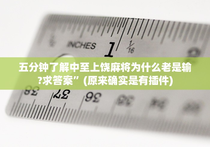五分钟了解中至上饶麻将为什么老是输?求答案”(原来确实是有插件)
