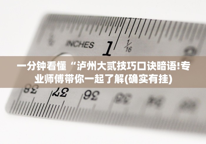 一分钟看懂“泸州大贰技巧口诀暗语!专业师傅带你一起了解(确实有挂) 一分钟看懂“泸州大贰技巧口诀暗语!专业师傅带你一起了解(确实有挂)