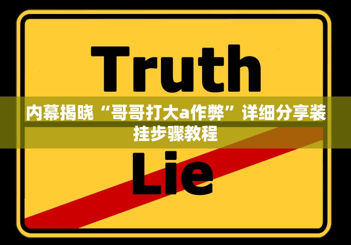 内幕揭晓“哥哥打大a作弊”详细分享装挂步骤教程