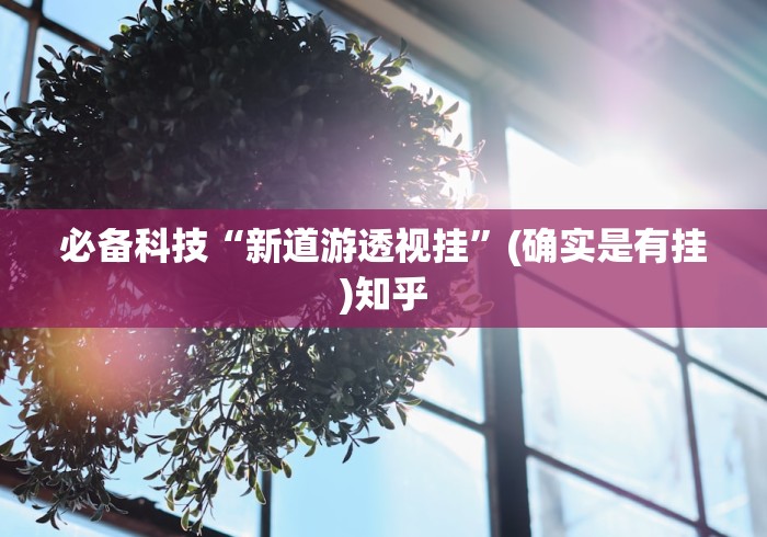 必备科技“新道游透视挂”(确实是有挂)知乎