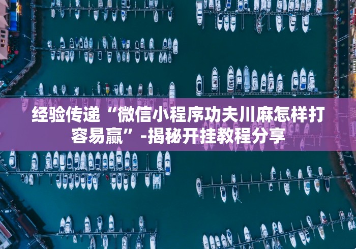 经验传递“微信小程序功夫川麻怎样打容易赢”-揭秘开挂教程分享